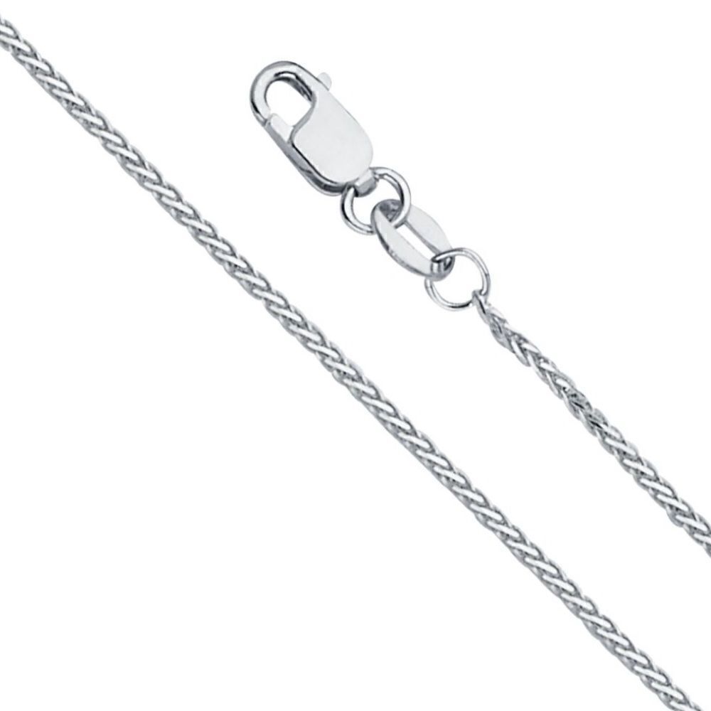 14k Solid Gold Wheat Chain Necklace | Birthday Gift | 14k 1mm 8 Round Wheat 18”